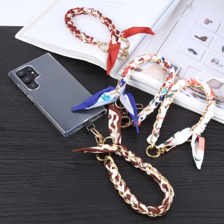 Mobile Phone Anti-lost Silk Scarf Short Lanyard(Light Blue) Mobile Phone Anti-lost Silk Scarf Short Lanyard(Light Blue)