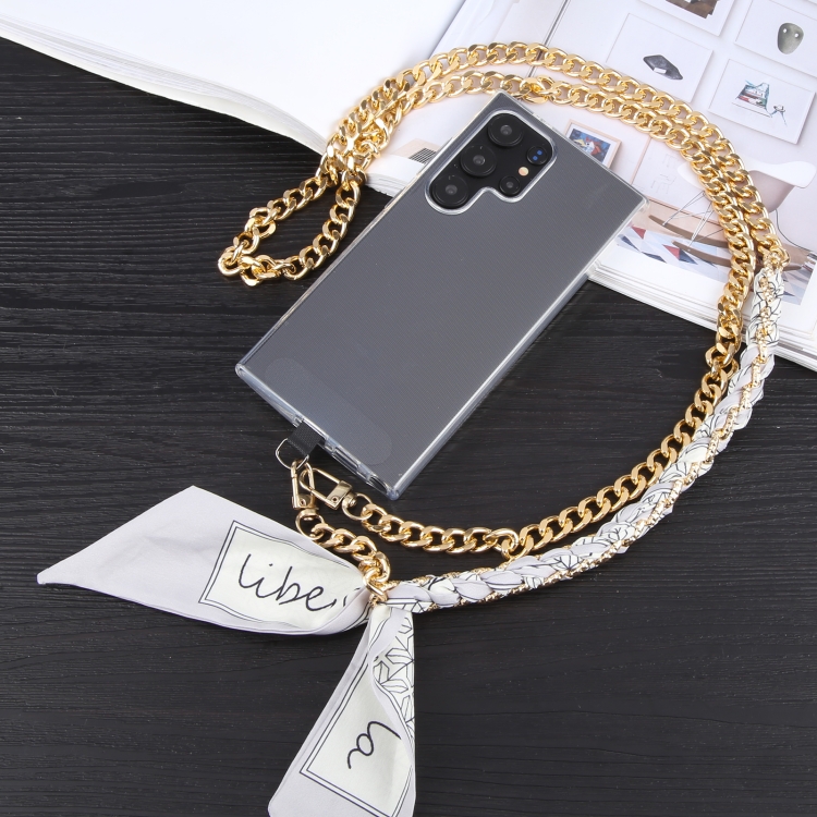 Mobile Phone Anti-lost Silk Scarf Half Pack Long Lanyard(Grey) Mobile Phone Anti-lost Silk Scarf Half Pack Long Lanyard(Grey)