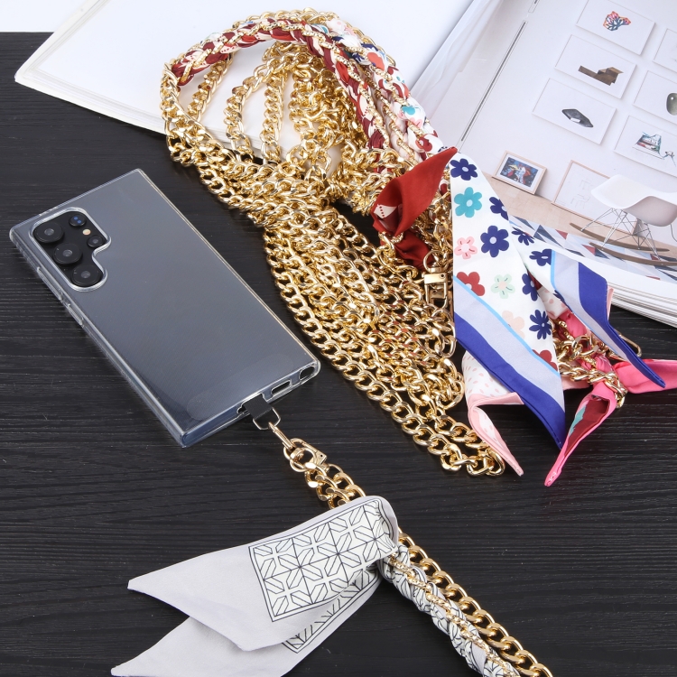 Mobile Phone Anti-lost Silk Scarf Half Pack Long Lanyard(Grey) Mobile Phone Anti-lost Silk Scarf Half Pack Long Lanyard(Grey)
