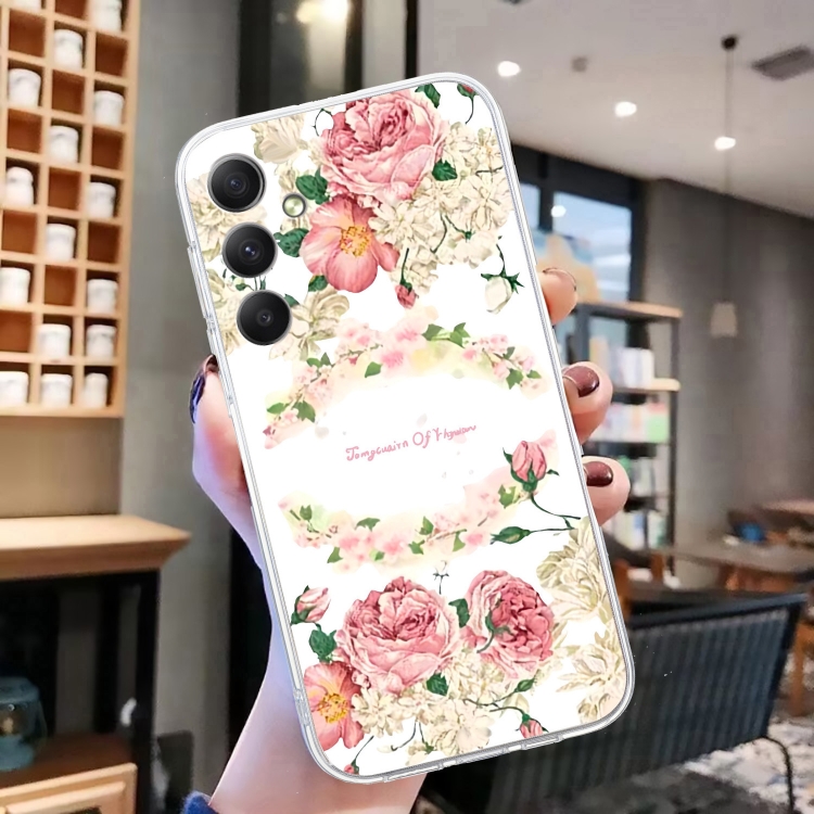 For Samsung Galaxy S23 FE 5G Colored Drawing Pattern Transparent TPU Phone Case(Rose) For Samsung Galaxy S23 FE 5G Colored Drawing Pattern Transparent TPU Phone Case(Rose)