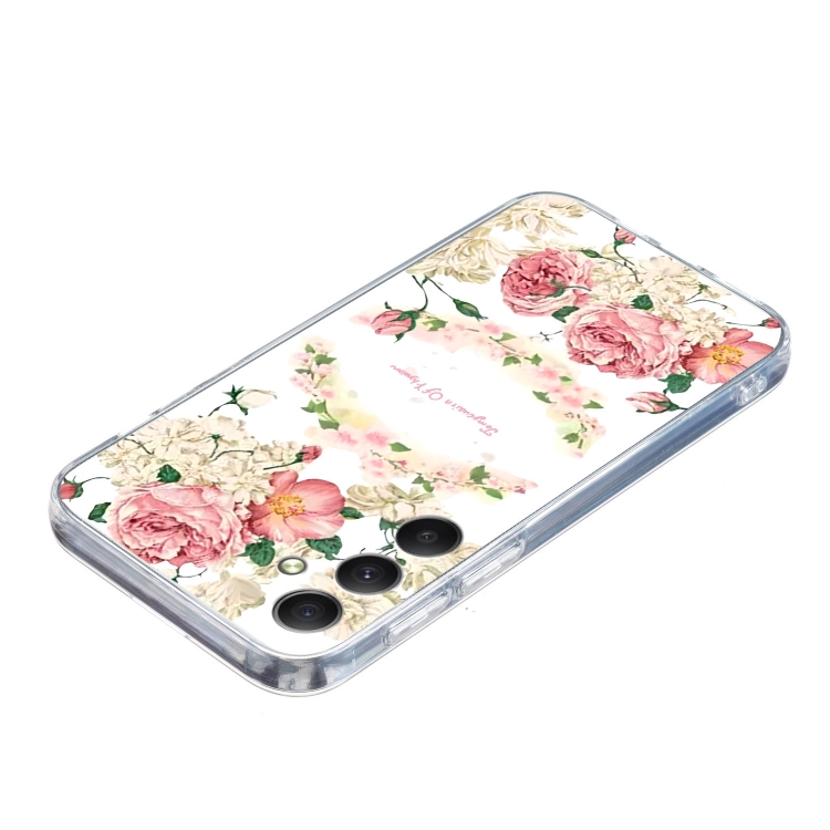 For Samsung Galaxy S23 FE 5G Colored Drawing Pattern Transparent TPU Phone Case(Rose) For Samsung Galaxy S23 FE 5G Colored Drawing Pattern Transparent TPU Phone Case(Rose)