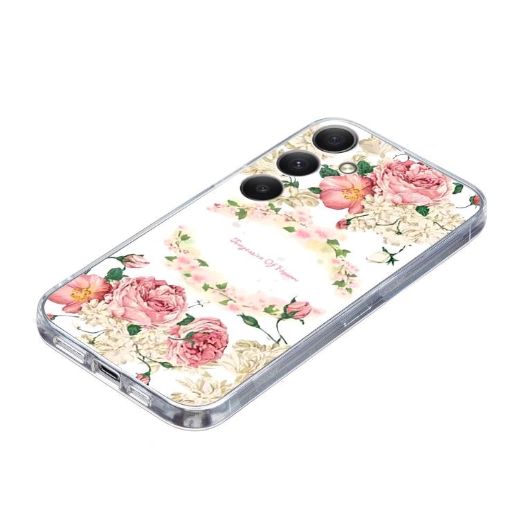 For Samsung Galaxy S23 FE 5G Colored Drawing Pattern Transparent TPU Phone Case(Rose) For Samsung Galaxy S23 FE 5G Colored Drawing Pattern Transparent TPU Phone Case(Rose)