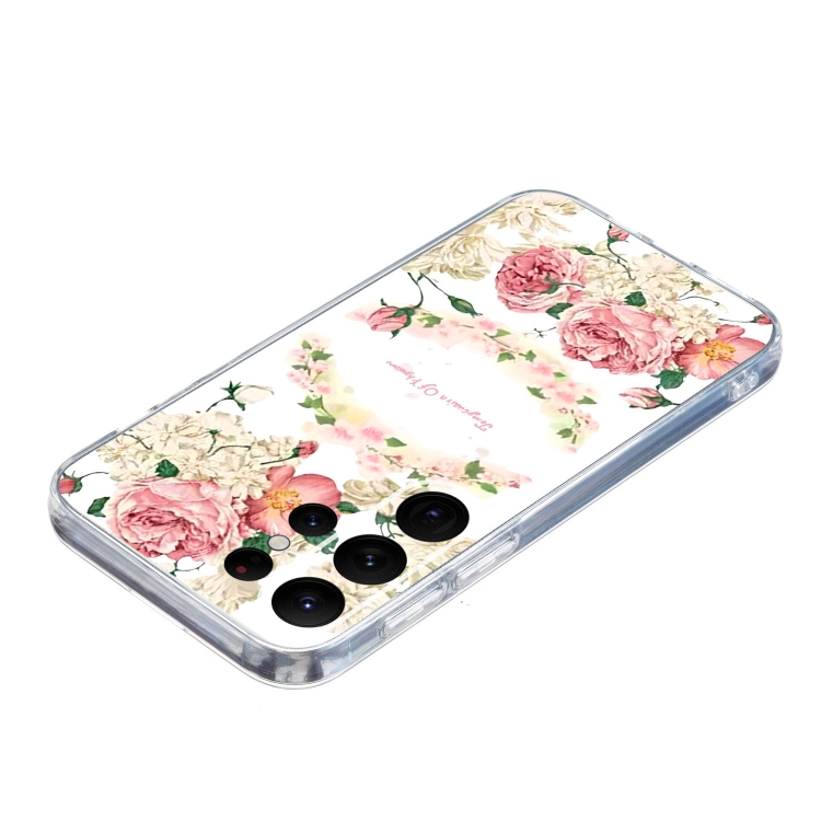 For Samsung Galaxy S23 Ultra 5G Colored Drawing Pattern Transparent TPU Phone Case(Rose) For Samsung Galaxy S23 Ultra 5G Colored Drawing Pattern Transparent TPU Phone Case(Rose)