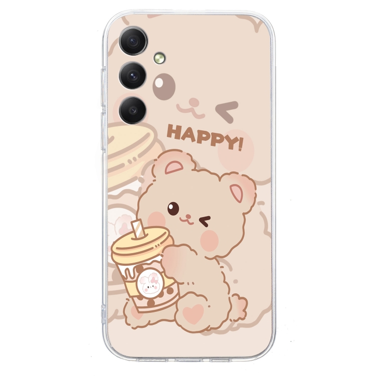 For Samsung Galaxy S24 5G Colored Drawing Pattern Transparent TPU Phone Case(Bear) For Samsung Galaxy S24 5G Colored Drawing Pattern Transparent TPU Phone Case(Bear)