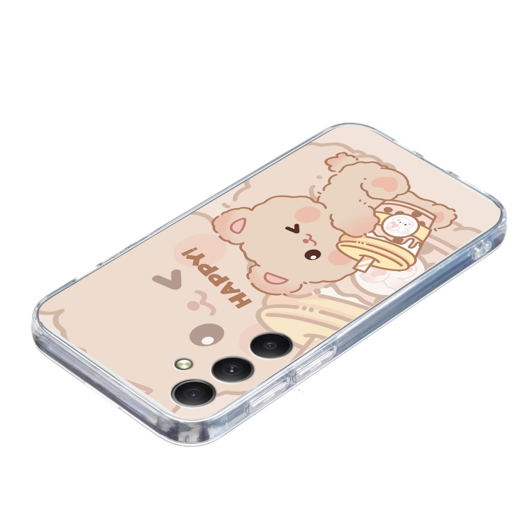 For Samsung Galaxy S24 5G Colored Drawing Pattern Transparent TPU Phone Case(Bear) For Samsung Galaxy S24 5G Colored Drawing Pattern Transparent TPU Phone Case(Bear)