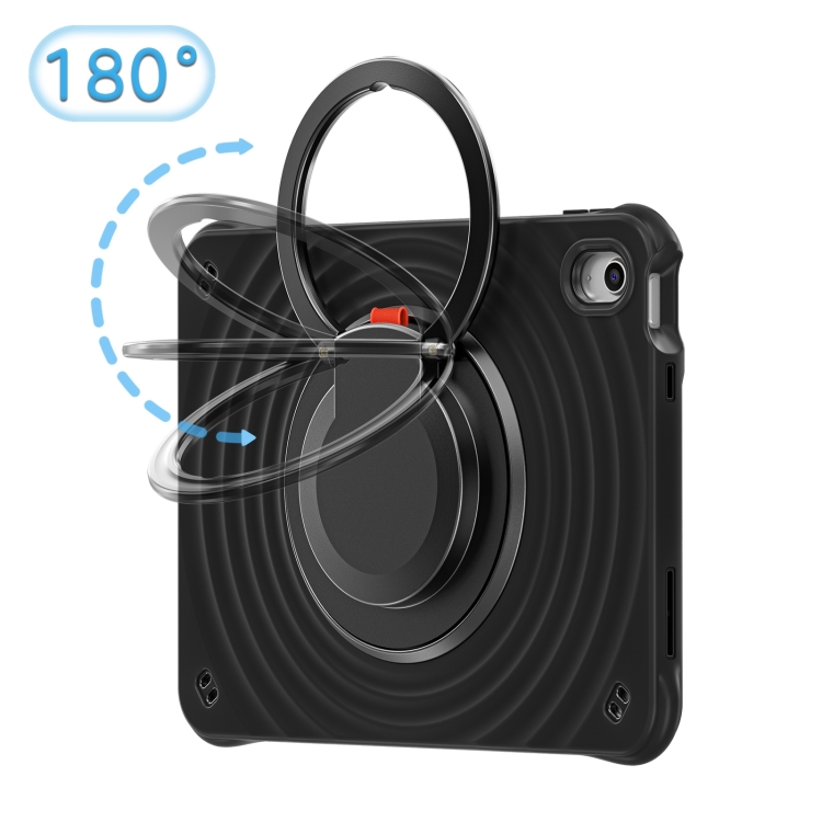 For iPad 10th Gen 10.9 2022 Rotation Handle Holder Silicone Hybrid PC Tablet Case(Black) For iPad 10th Gen 10.9 2022 Rotation Handle Holder Silicone Hybrid PC Tablet Case(Black)