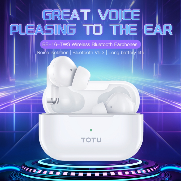 TOTU BE-16-TWS Bluetooth 5.3 Wireless Earphones(White) TOTU BE-16-TWS Bluetooth 5.3 Wireless Earphones(White)