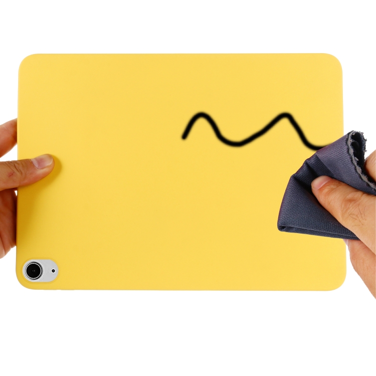 For iPad Air 13 2024 Pure Color Liquid Silicone Shockproof Tablet Case(Yellow) For iPad Air 13 2024 Pure Color Liquid Silicone Shockproof Tablet Case(Yellow)