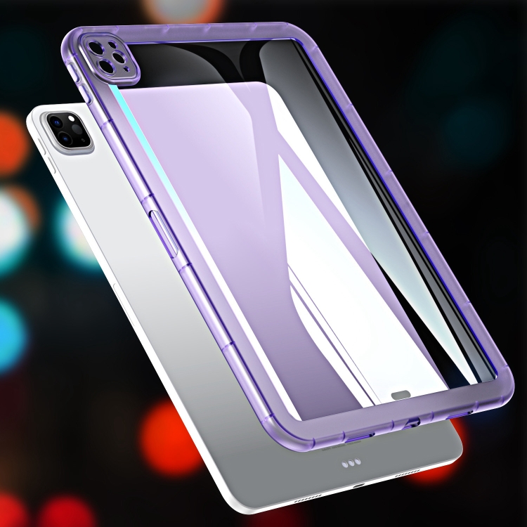 For iPad Pro 12.9 2022 / 2021 / 2020 Clear TPU Tablet Case(Purple) For iPad Pro 12.9 2022 / 2021 / 2020 Clear TPU Tablet Case(Purple)