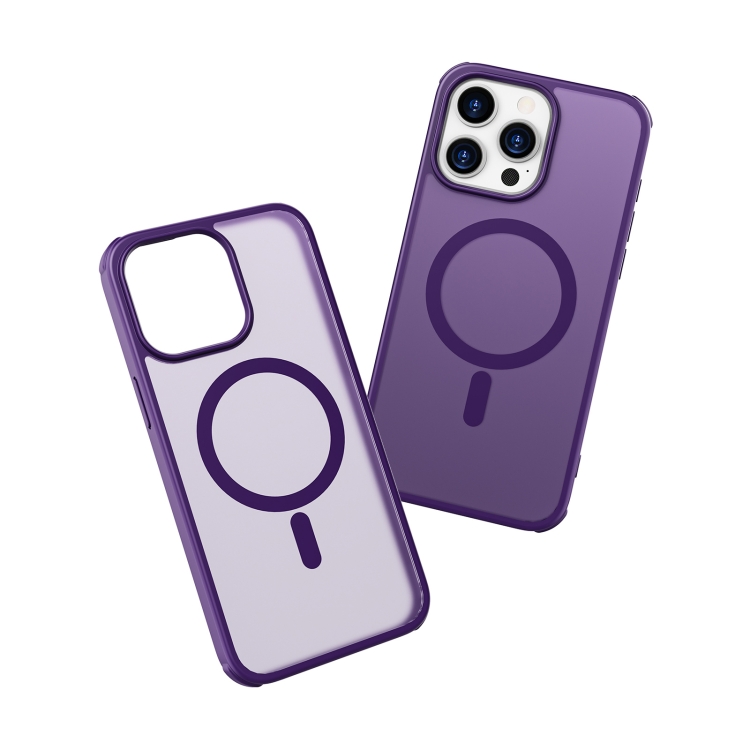 For iPhone 15 Pro Colorful MagSafe PC + TPU Phone Case(Purple) For iPhone 15 Pro Colorful MagSafe PC + TPU Phone Case(Purple)