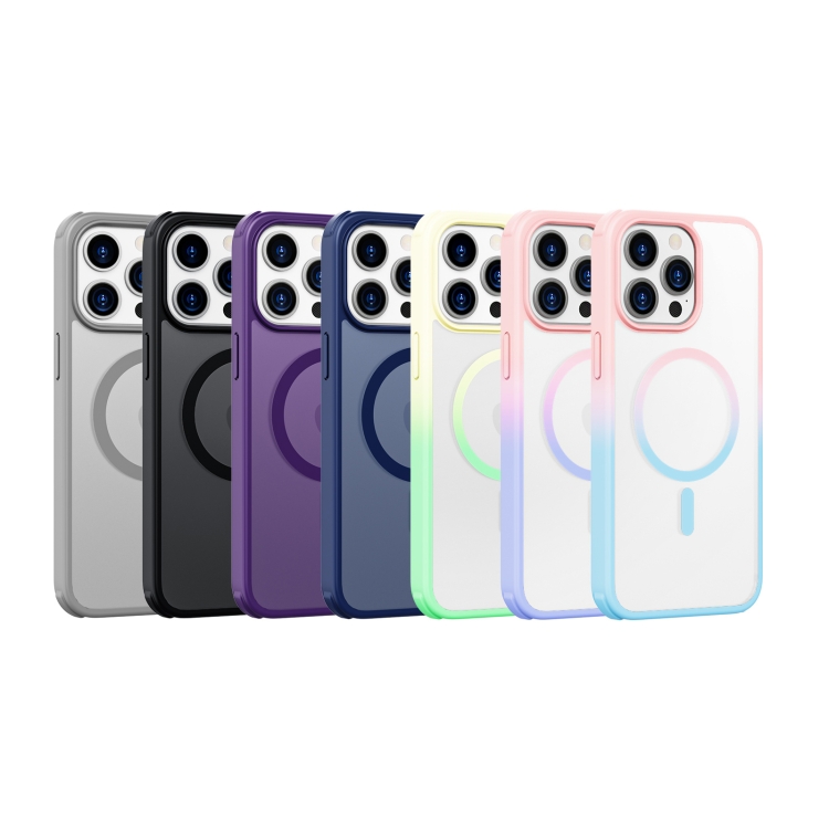 For iPhone 15 Plus Colorful MagSafe PC + TPU Phone Case(Black)
