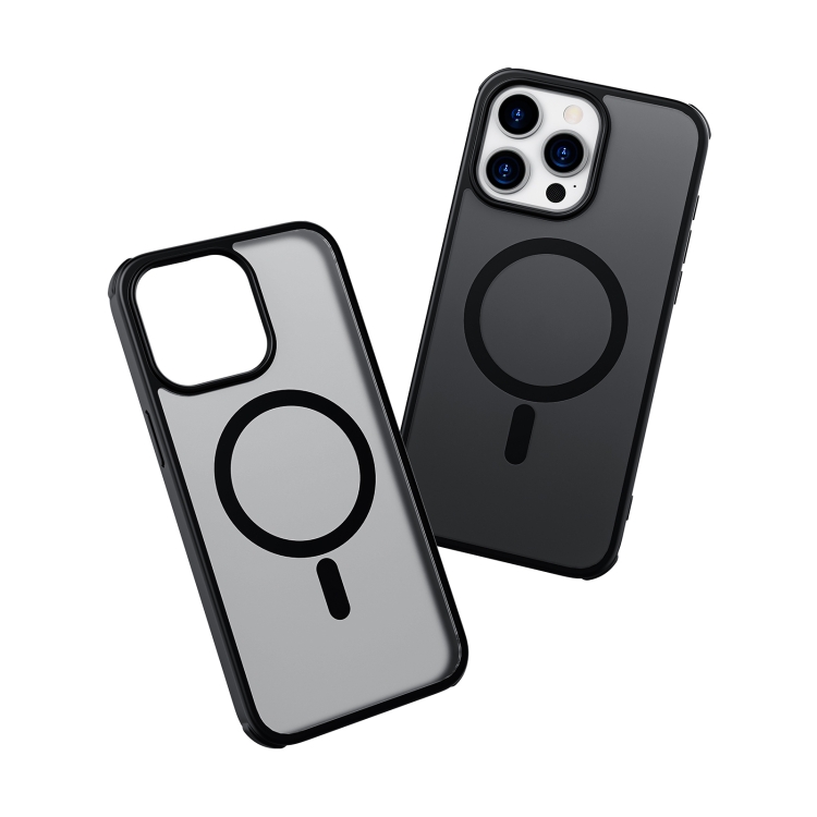 For iPhone 15 Plus Colorful MagSafe PC + TPU Phone Case(Black)