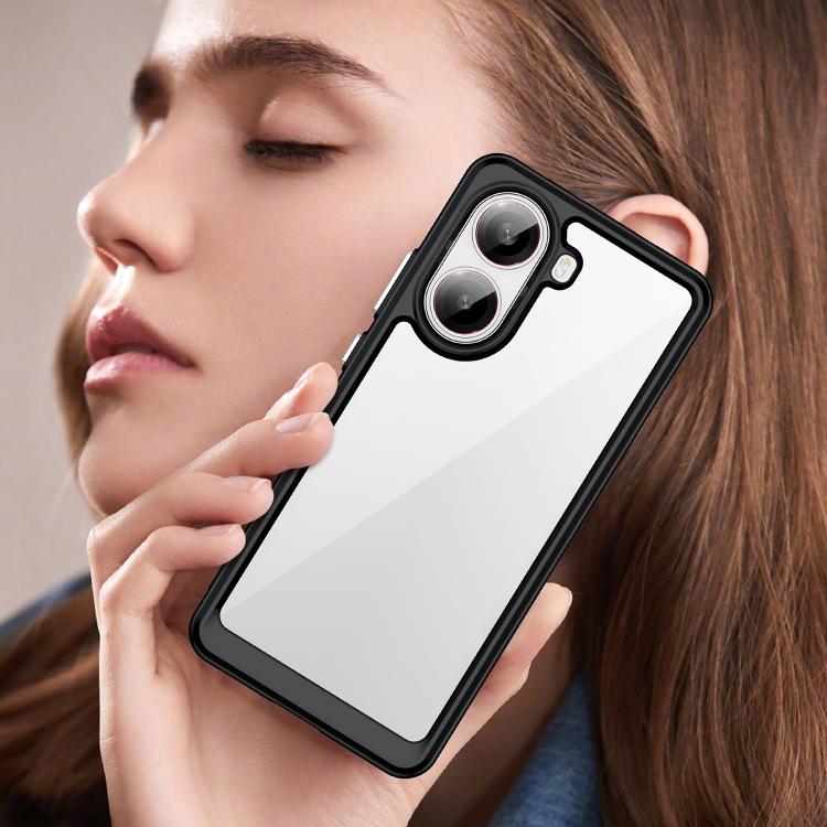 For Xiaomi Poco X7 Pro Colorful Series Acrylic Hybrid TPU Phone Case(Black)