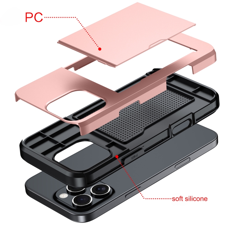 For iPhone 16 Pro Max Shockproof Armor Phone Case with Card Slot(White) For iPhone 16 Pro Max Shockproof Armor Phone Case with Card Slot(White)