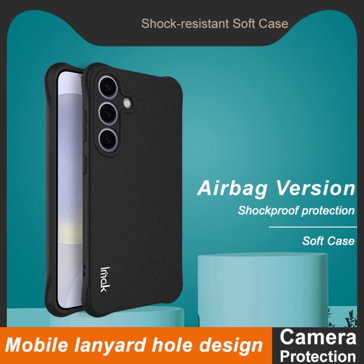 For Samsung Galaxy S25+ 5G imak Shockproof Airbag TPU Phone Case(Matte Black) For Samsung Galaxy S25+ 5G imak Shockproof Airbag TPU Phone Case(Matte Black)