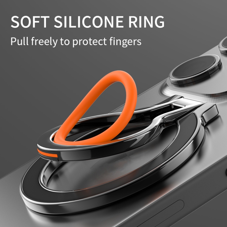 360 Rotations MagSafe Magnetic Finger Ring with Phone Holder(Black + Orange) 360 Rotations MagSafe Magnetic Finger Ring with Phone Holder(Black + Orange)