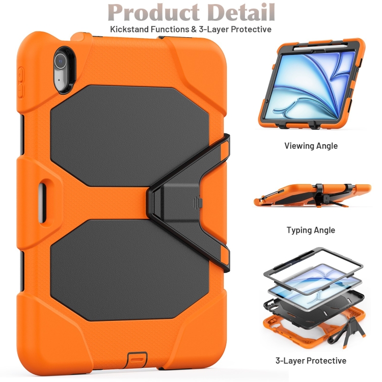 For iPad Air 11 2024 Colorful Silicone Heavy Duty Hybrid PC Tablet Case(Orange) For iPad Air 11 2024 Colorful Silicone Heavy Duty Hybrid PC Tablet Case(Orange)