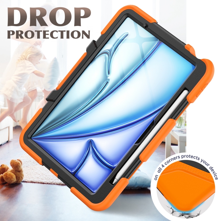 For iPad Air 11 2024 Colorful Silicone Heavy Duty Hybrid PC Tablet Case(Orange) For iPad Air 11 2024 Colorful Silicone Heavy Duty Hybrid PC Tablet Case(Orange)