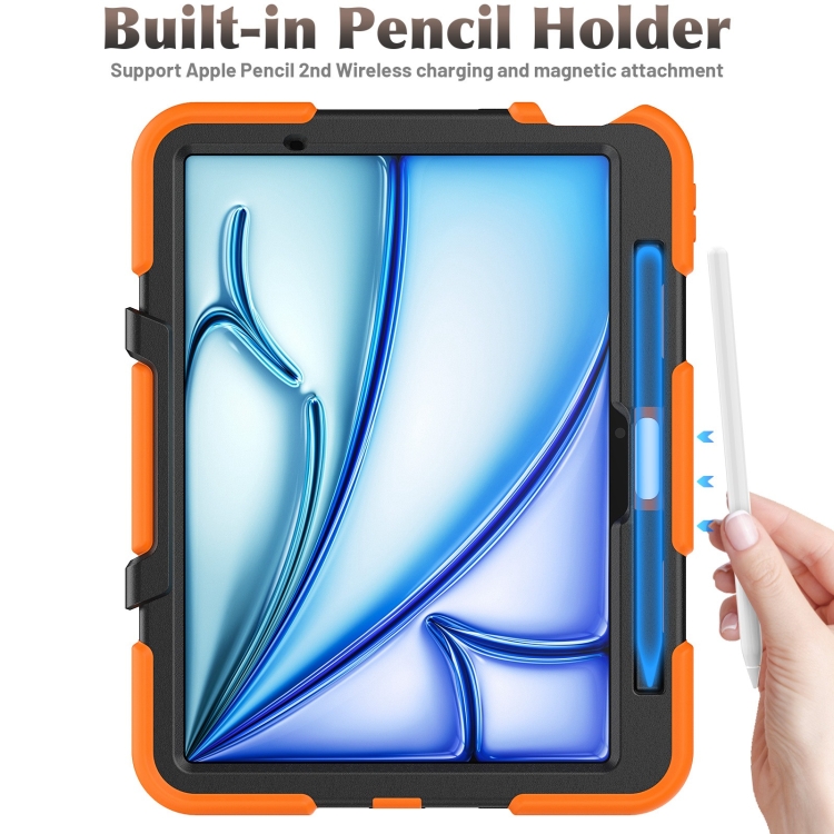 For iPad Air 11 2024 Colorful Silicone Heavy Duty Hybrid PC Tablet Case(Orange) For iPad Air 11 2024 Colorful Silicone Heavy Duty Hybrid PC Tablet Case(Orange)