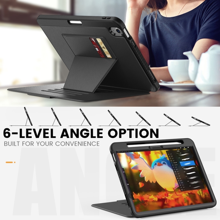For iPad Air 11 2024 Smart B Magnetic Holder Leather Tablet Case(Black) For iPad Air 11 2024 Smart B Magnetic Holder Leather Tablet Case(Black)
