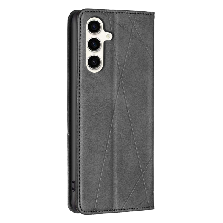 For Samsung Galaxy S24 FE 5G Rhombus Texture Magnetic Leather Phone Case(Black) For Samsung Galaxy S24 FE 5G Rhombus Texture Magnetic Leather Phone Case(Black)
