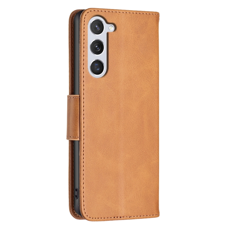 For Samsung Galaxy S25 5G Lambskin Texture Pure Color Flip Leather Phone Case(Yellow)