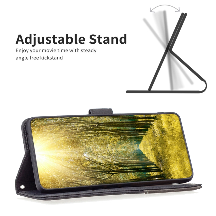 For Samsung Galaxy S25+ 5G Magnetic Buckle Rhombus Texture Leather Phone Case(Black)