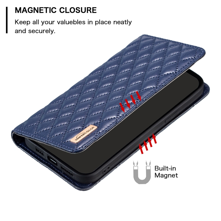 For Samsung Galaxy S25 5G Diamond Lattice Magnetic Leather Flip Phone Case(Blue) For Samsung Galaxy S25 5G Diamond Lattice Magnetic Leather Flip Phone Case(Blue)