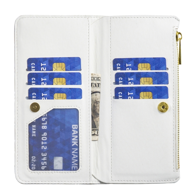 For Samsung Galaxy S24 FE 5G Diamond Lattice Zipper Wallet Leather Flip Phone Case(White) For Samsung Galaxy S24 FE 5G Diamond Lattice Zipper Wallet Leather Flip Phone Case(White)