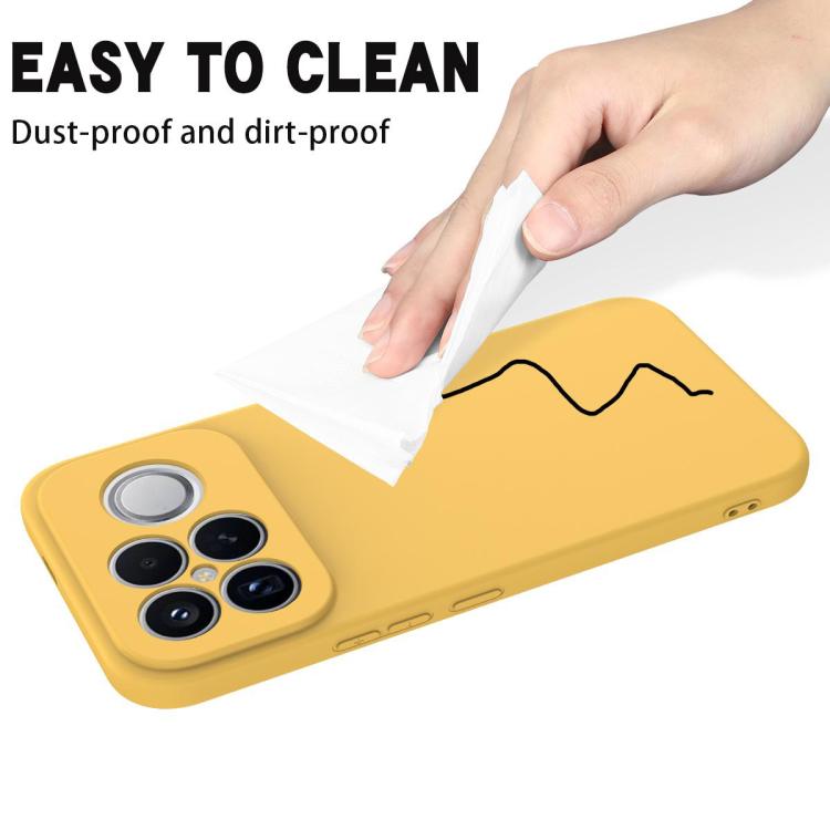 For Redmi K90 Pro Max / Poco F8 Ultra Solid Color Liquid Silicone Dropproof Full Coverage Phone Case(Yellow)