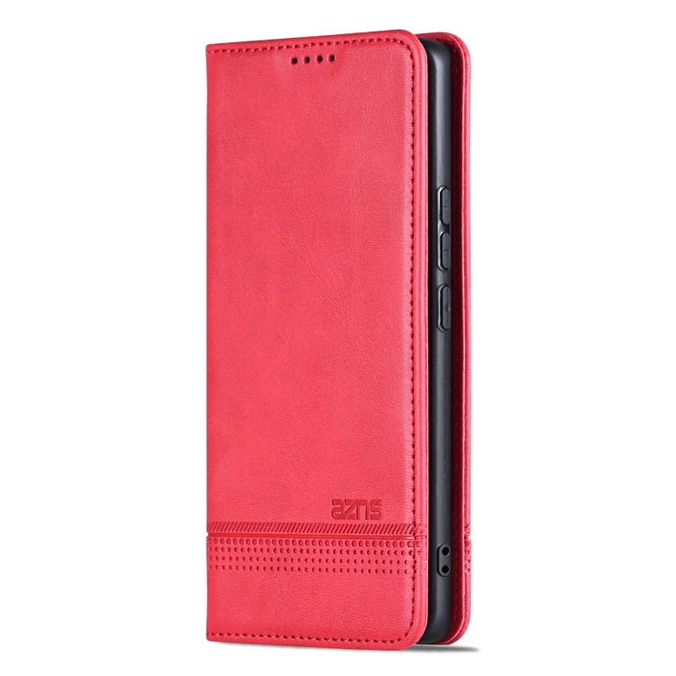 For Samsung Galaxy S25 5G AZNS Magnetic Calf Texture Flip Leather Phone Case(Red) For Samsung Galaxy S25 5G AZNS Magnetic Calf Texture Flip Leather Phone Case(Red)