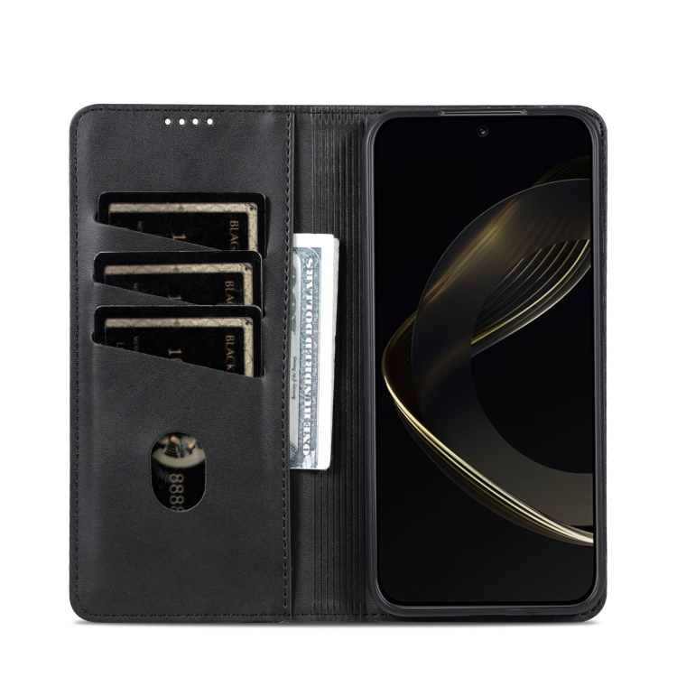 For Samsung Galaxy S25+ 5G AZNS Magnetic Calf Texture Flip Leather Phone Case(Black) For Samsung Galaxy S25+ 5G AZNS Magnetic Calf Texture Flip Leather Phone Case(Black)