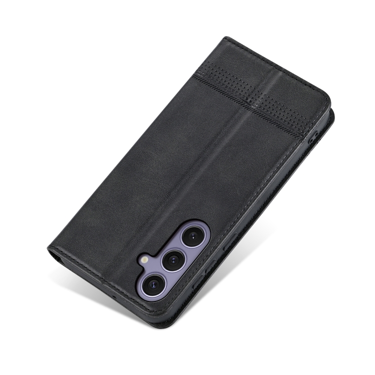 For Samsung Galaxy S25+ 5G AZNS Magnetic Calf Texture Flip Leather Phone Case(Black) For Samsung Galaxy S25+ 5G AZNS Magnetic Calf Texture Flip Leather Phone Case(Black)