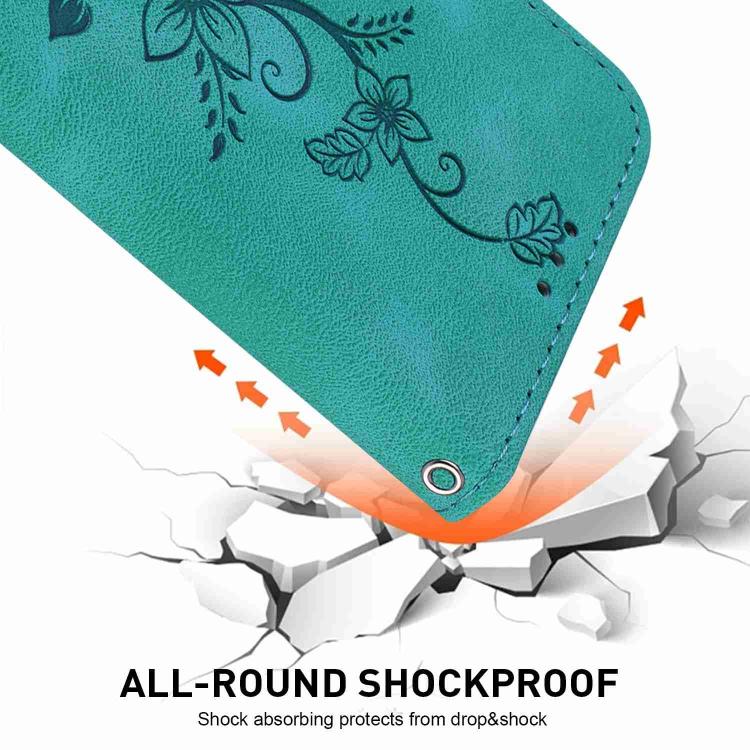 For Redmi 15C 4G 173.1mm / 15C 5G 173.1mm Lily Embossed Leather Phone Case(Green)