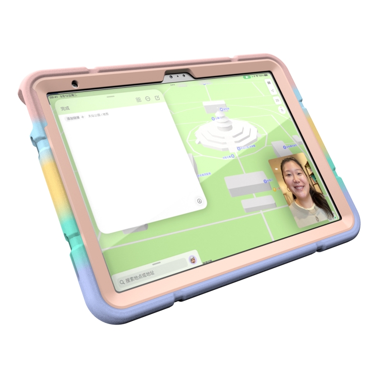 For iPad 10th Gen 10.9 2022 Armor Holder Silicone Hybrid PC Tablet Case(Gradient Color Gold) For iPad 10th Gen 10.9 2022 Armor Holder Silicone Hybrid PC Tablet Case(Gradient Color Gold)