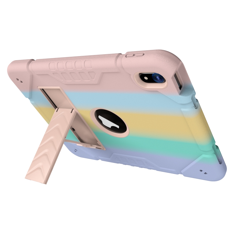 For iPad 10th Gen 10.9 2022 Armor Holder Silicone Hybrid PC Tablet Case(Gradient Color Gold) For iPad 10th Gen 10.9 2022 Armor Holder Silicone Hybrid PC Tablet Case(Gradient Color Gold)