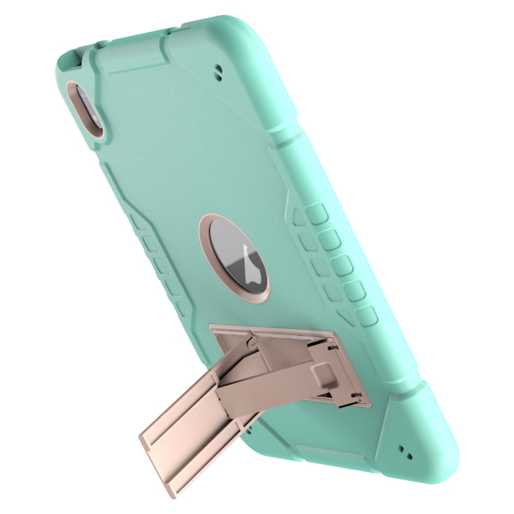 For iPad Air 11 2024 Armor Holder Silicone Hybrid PC Tablet Case(Mint Green Gold) For iPad Air 11 2024 Armor Holder Silicone Hybrid PC Tablet Case(Mint Green Gold)