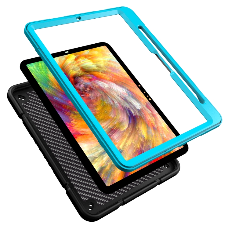 For iPad Pro 11 2024 Armor Holder Silicone Hybrid PC Tablet Case(Black Blue) For iPad Pro 11 2024 Armor Holder Silicone Hybrid PC Tablet Case(Black Blue)