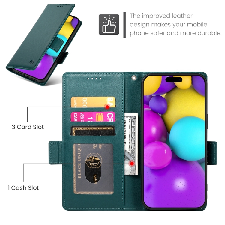 For iPhone 16 Side Buckle Magnetic Frosted Leather Phone Case(Dark Green) For iPhone 16 Side Buckle Magnetic Frosted Leather Phone Case(Dark Green)