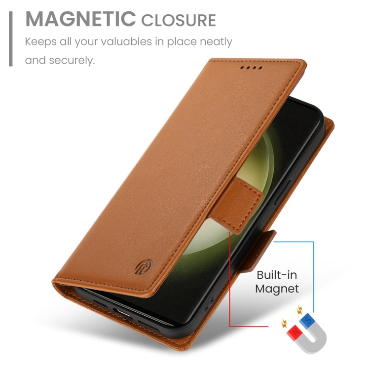 For Samsung Galaxy S23 Ultra 5G Side Buckle Magnetic Frosted Leather Phone Case(Brown) For Samsung Galaxy S23 Ultra 5G Side Buckle Magnetic Frosted Leather Phone Case(Brown)