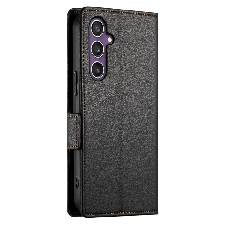 For Samsung Galaxy S23 FE 5G Side Buckle Magnetic Frosted Leather Phone Case(Black) For Samsung Galaxy S23 FE 5G Side Buckle Magnetic Frosted Leather Phone Case(Black)