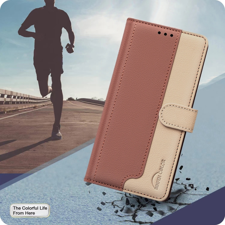 For iPhone 11 Pro Color Matching RFID Anti-theft Leather Phone Case(Brown)