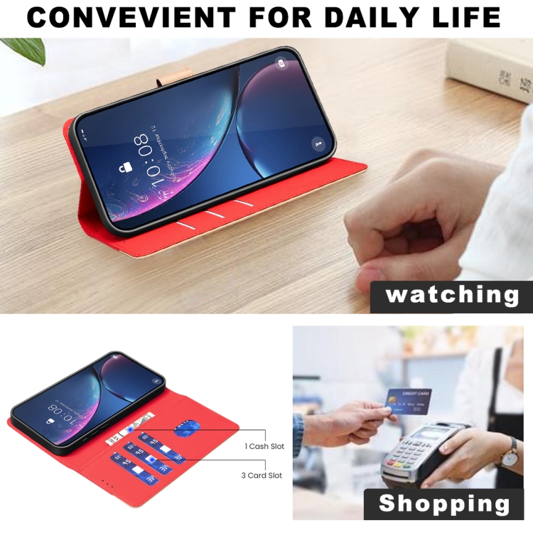 For iPhone 16 Plus Color Matching RFID Anti-theft Leather Phone Case(Red)
