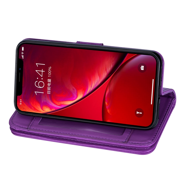 For iPhone 11 Pro Ultra-thin 9 Card Horizontal Flip Leather Case, with Card Slots & Holder & Lanyard(Purple) For iPhone 11 Pro Ultra-thin 9 Card Horizontal Flip Leather Case, with Card Slots & Holder & Lanyard(Purple)