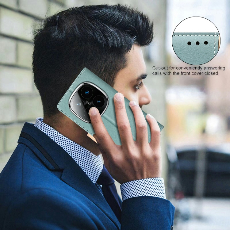 For Redmi Note 14 Pro 5G / Note 14 Pro+ 5G Color Matching RFID Anti-theft Leather Phone Case(Green)