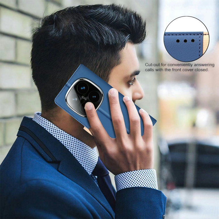 For Redmi Note 14 Pro 5G / Note 14 Pro+ 5G Color Matching RFID Anti-theft Leather Phone Case(Blue)