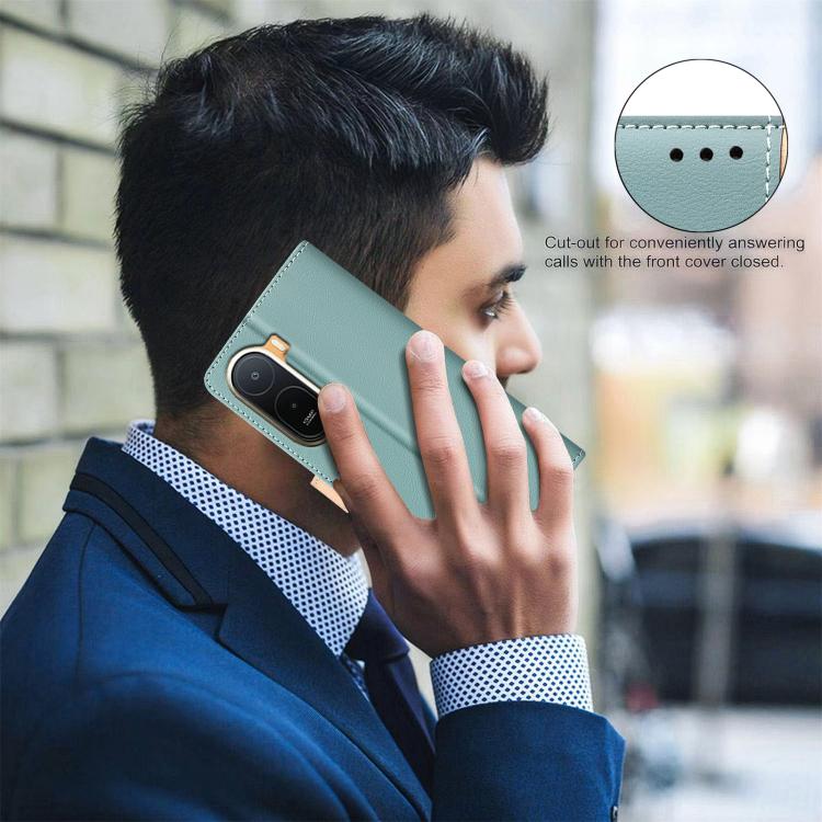 For Redmi A7 Pro 4G Color Matching RFID Anti-theft Leather Phone Case(Green)