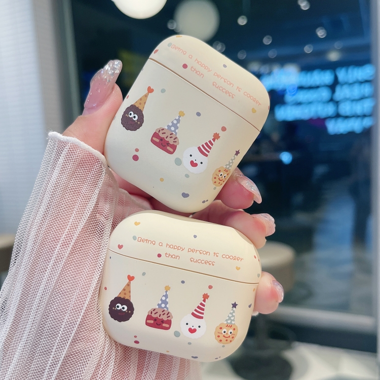 For AirPods Pro Cookies Pattern Earbuds Box Frosted TPU Case(Beige) For AirPods Pro Cookies Pattern Earbuds Box Frosted TPU Case(Beige)