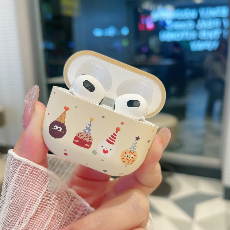 For AirPods Pro Cookies Pattern Earbuds Box Frosted TPU Case(Beige) For AirPods Pro Cookies Pattern Earbuds Box Frosted TPU Case(Beige)