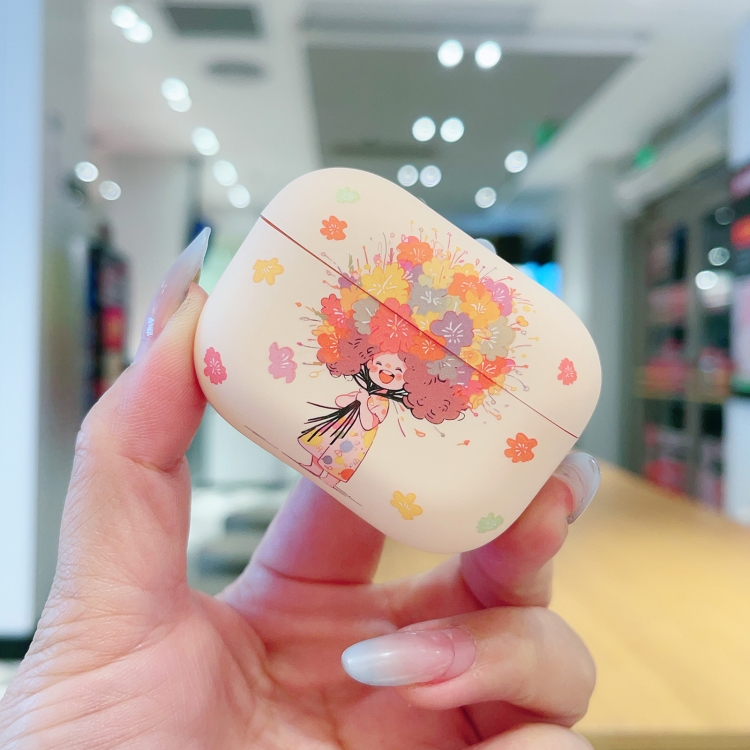 For AirPods Pro 2 Girl Pattern Earbuds Box Frosted TPU Case(Flower) For AirPods Pro 2 Girl Pattern Earbuds Box Frosted TPU Case(Flower)